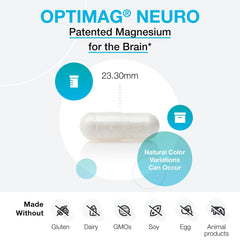 XYMOGEN cápsulas OptiMag Neuro en mano para comparar tamaño y dosificación