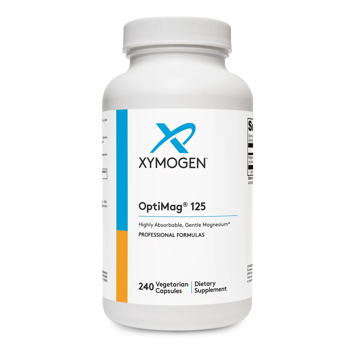 XYMOGEN botella frontal mostrando etiqueta y beneficio de pureza