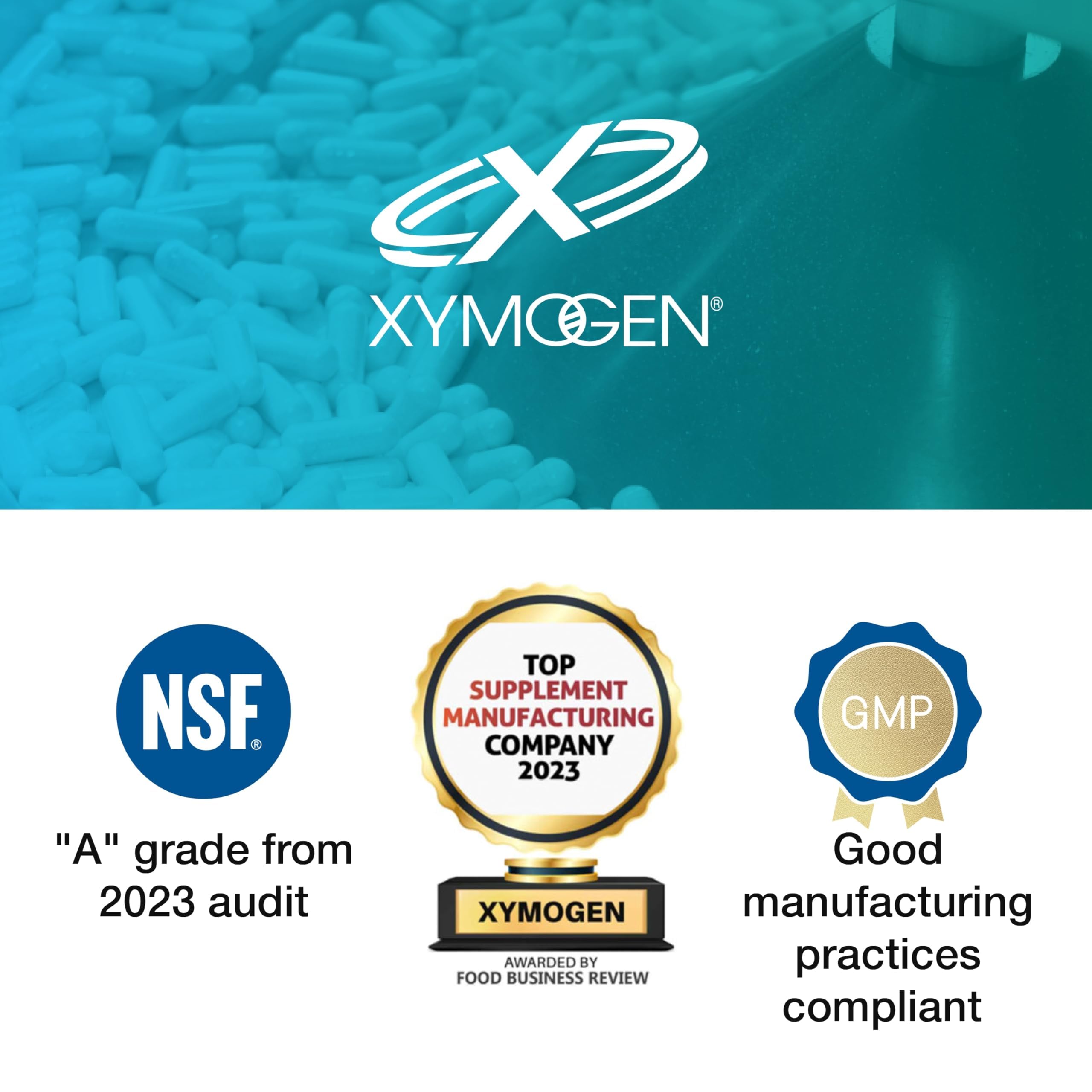 XYMOGEN primer plano de la cápsula OptiMag Neuro mostrando textura y calidad