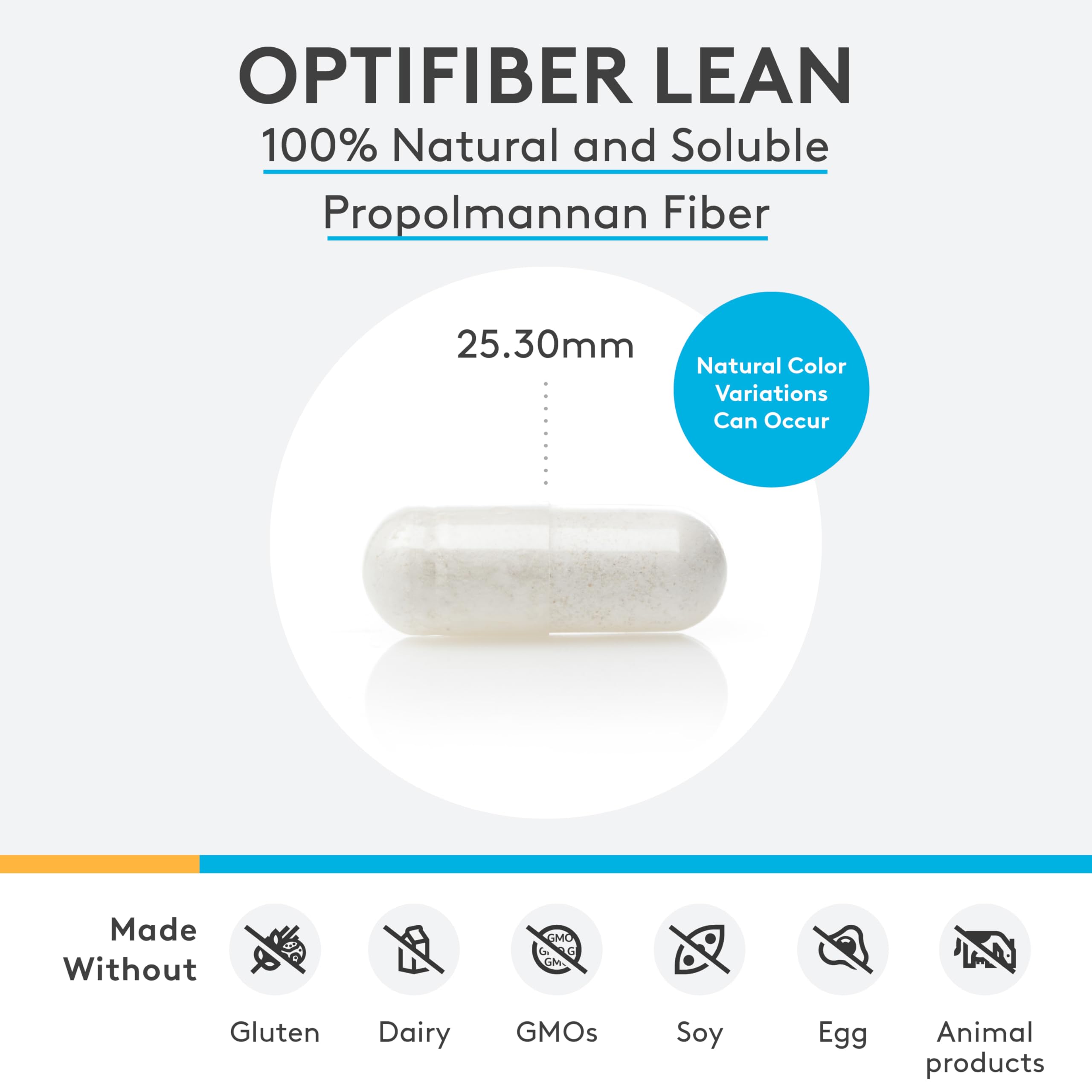 XYMOGEN OptiFiber Lean etiqueta visible, producto libre de gluten y alérgenos