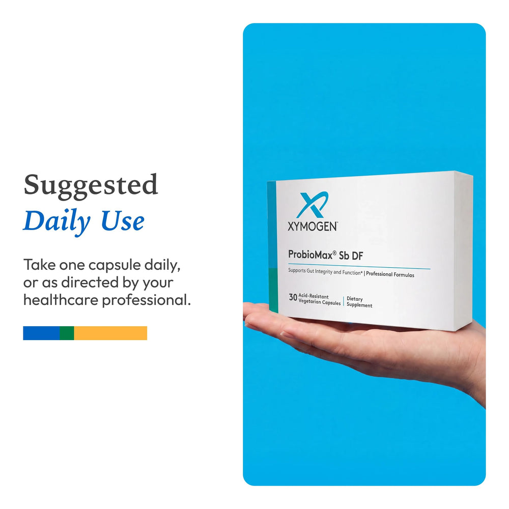 XYMOGEN etiqueta con ingredientes y libre de alérgenos para tranquilidad