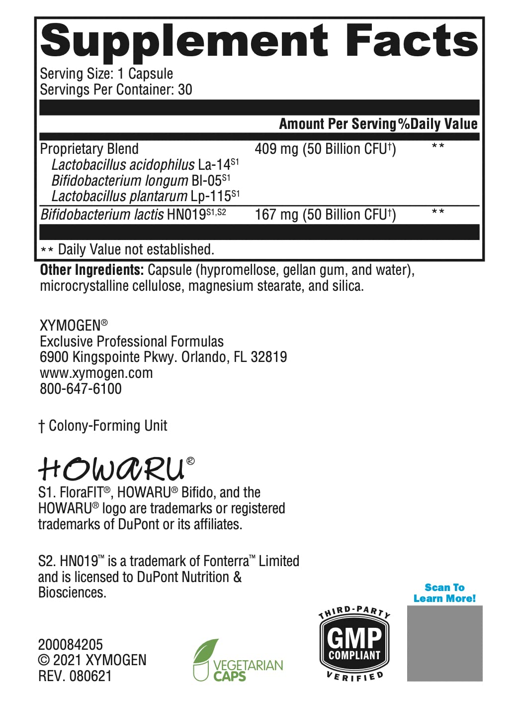 Envase vegetariano sellado para cápsulas ProbioMax Daily 100B.