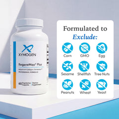XYMOGEN frasco junto a otros suplementos muestra elección informada