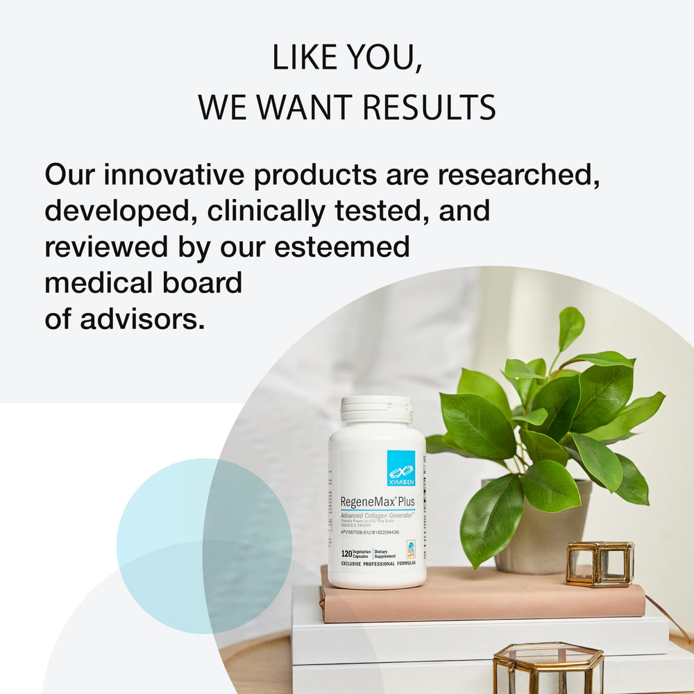 XYMOGEN RegeneMax Plus empaque frontal: diseño compacto y práctico