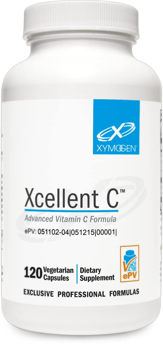 Envase XYMOGEN Xcellent C frente mostrando relieve y claridad del producto, ideal para identificación rápida
