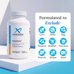 XYMOGEN XymoZyme etiqueta nutricional legible, transparencia en ingredientes