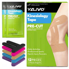 Yalivo empaque frontal de tiras precortadas para rodilla mostrando higiene y conveniencia