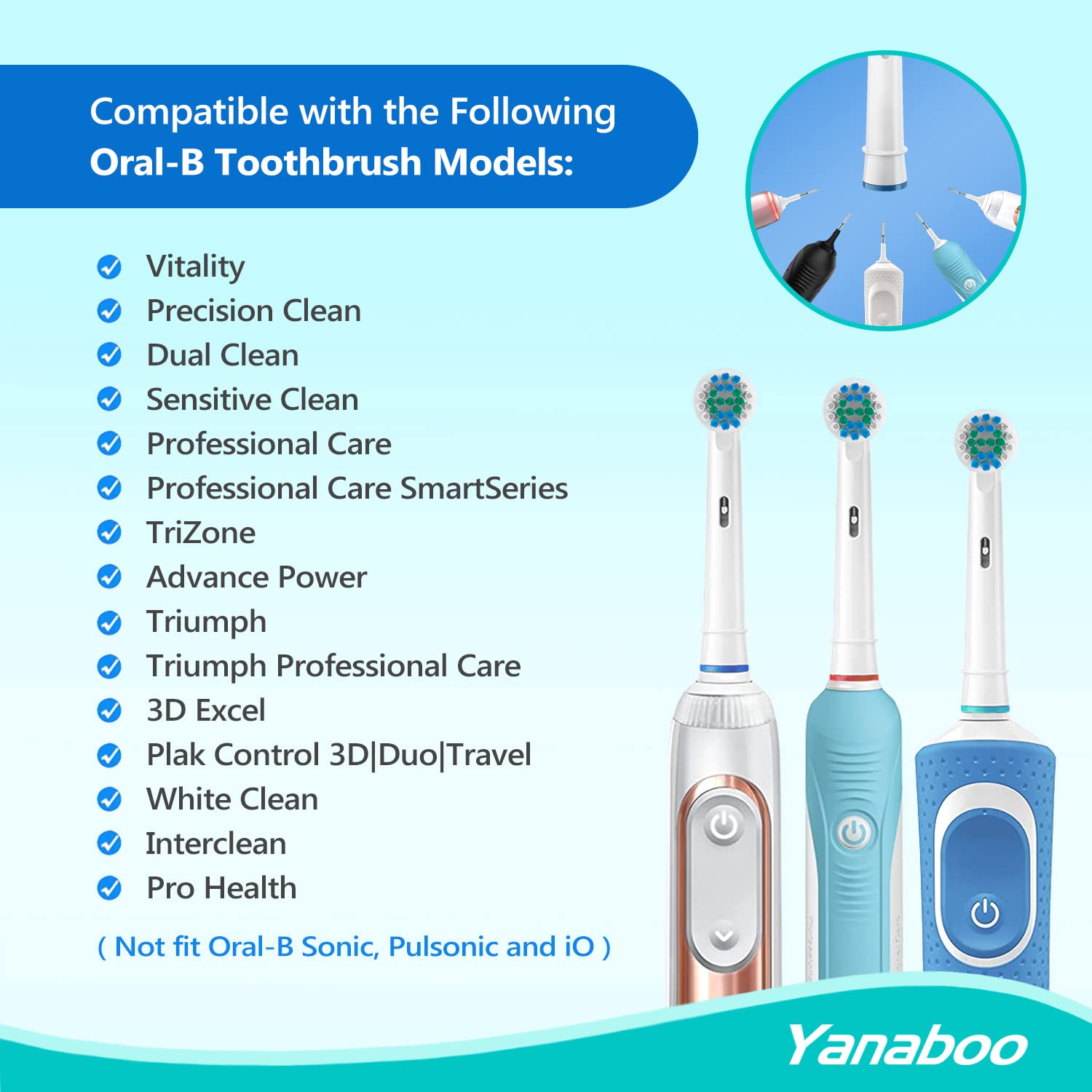 Yanaboo cabezal en uso sobre mango Braun, compatibilidad visual clara