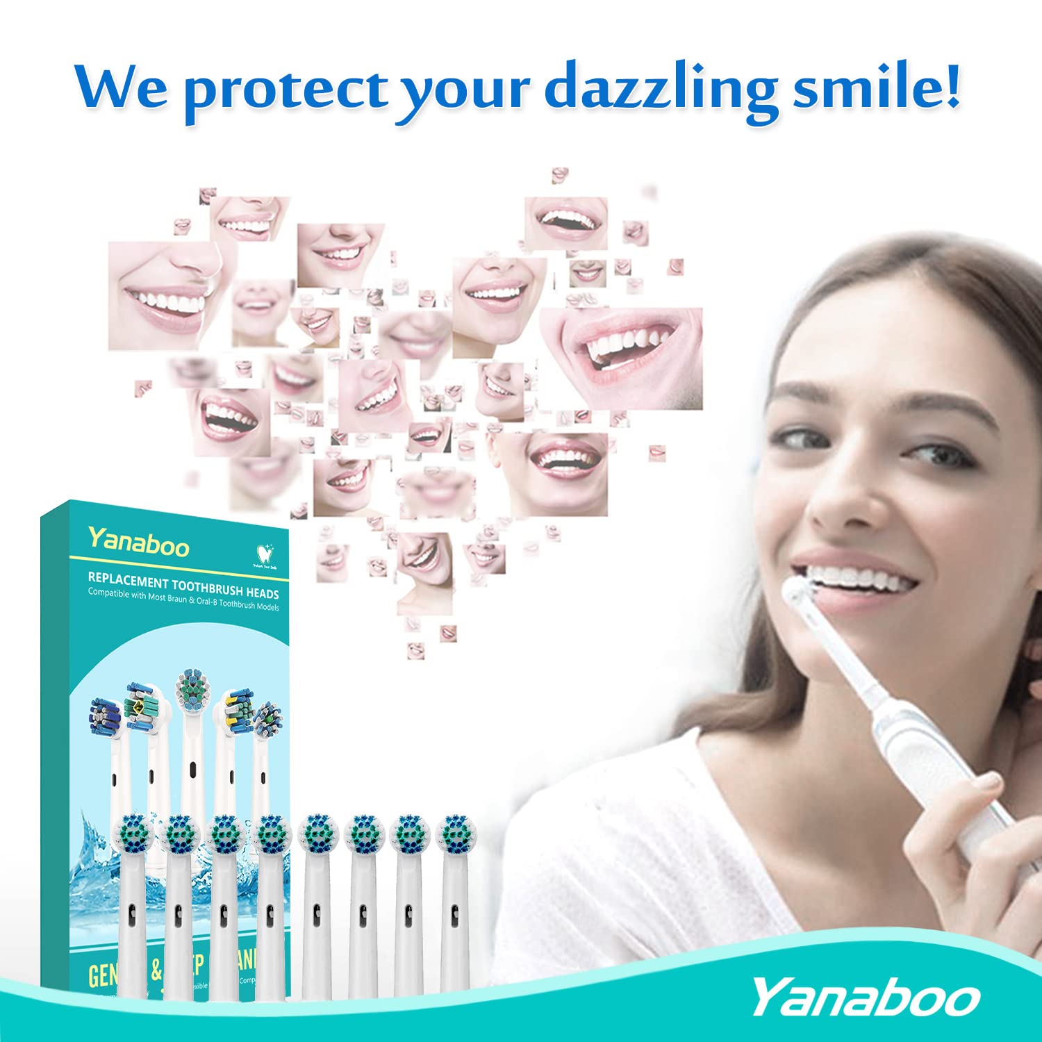 Yanaboo primer plano de puntas redondeadas, protección suave encías