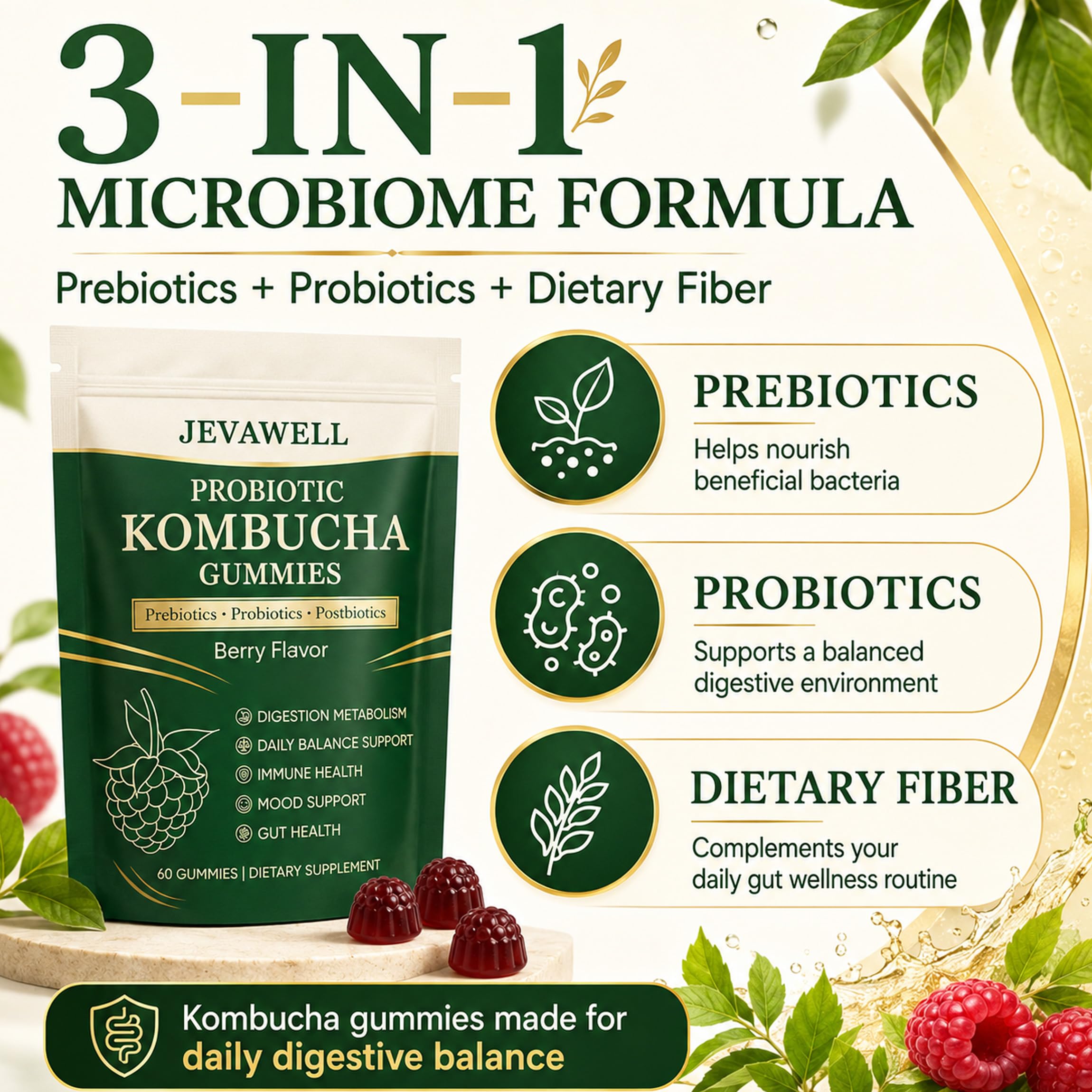 Etiqueta YANJIAYI con lista de ingredientes y beneficios informativos para decisiones conscientes