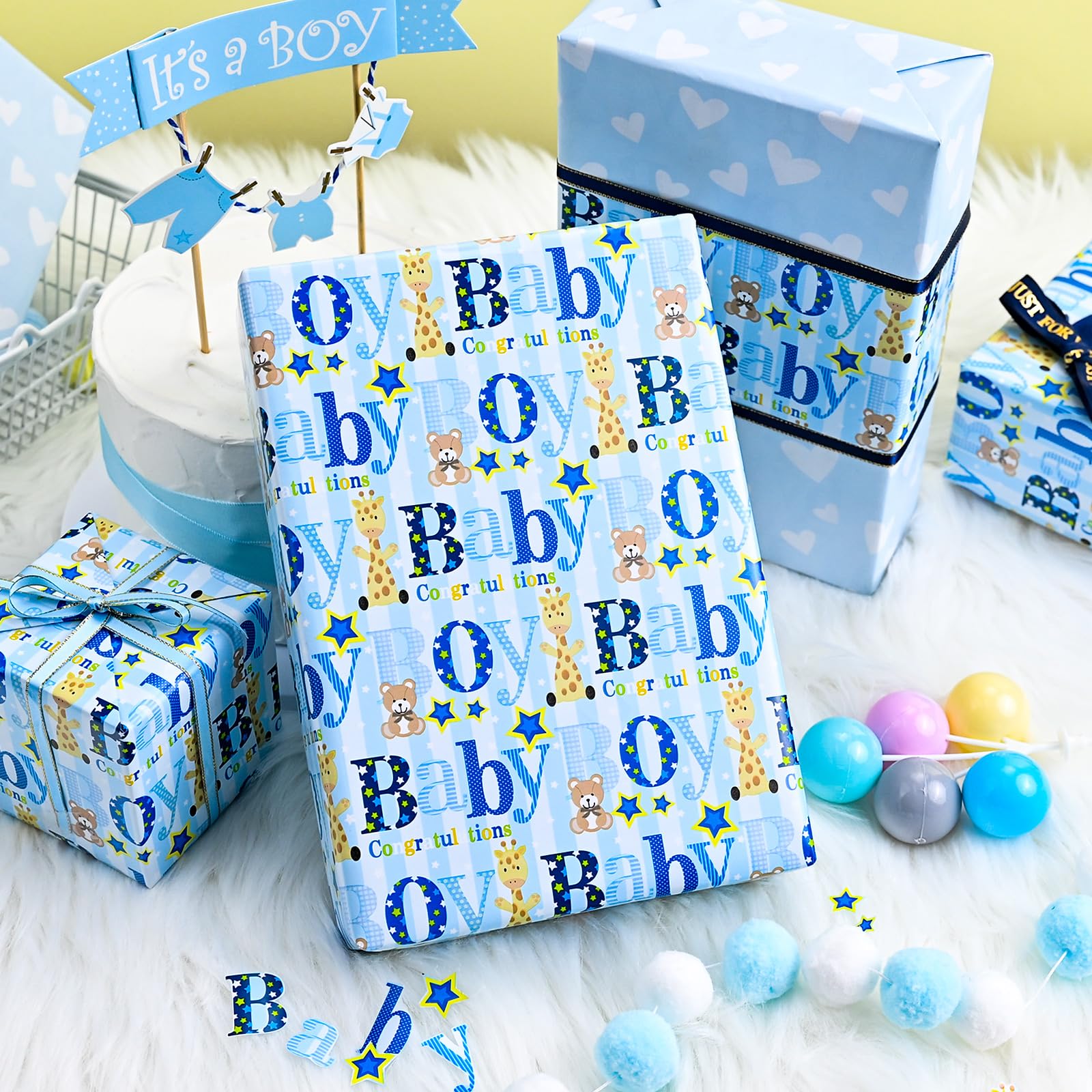 Yarcony papel en mesa de baby shower, mejora presentación del evento