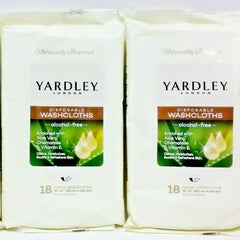 Yardley paquete frontal mostrando 2 paquetes y beneficio limpieza rápida
