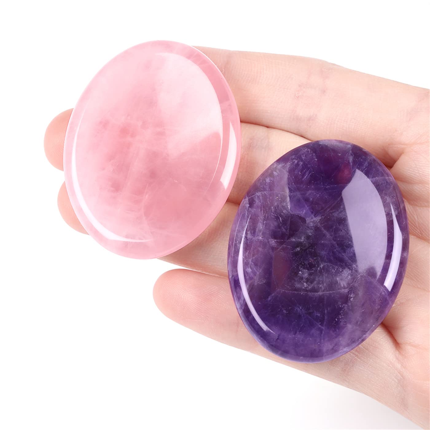 YATOJUZI presentación frontal del par de piedras con acabado suave, ideal para llevar