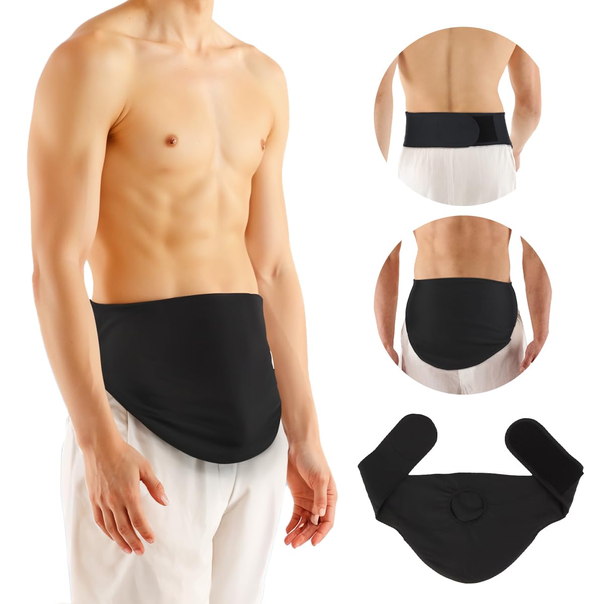 YConnect cinturón ostomía frontal mostrando cobertura y seguridad
