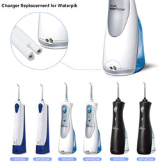 YEAOI detalle del conector que encaja con Waterpik para alimentación fiable