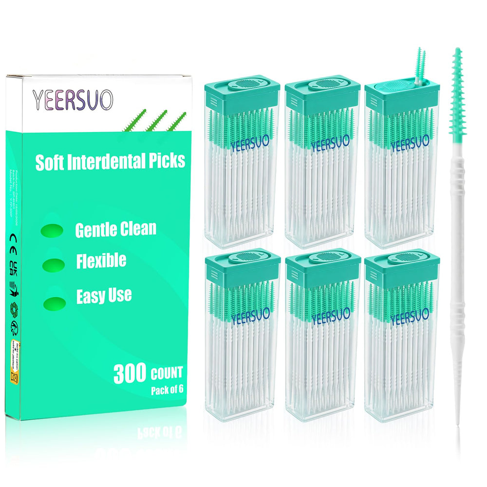 YEERSUO empaque frontal mostrando 300 palillos verdes y seis estuches, organización práctica