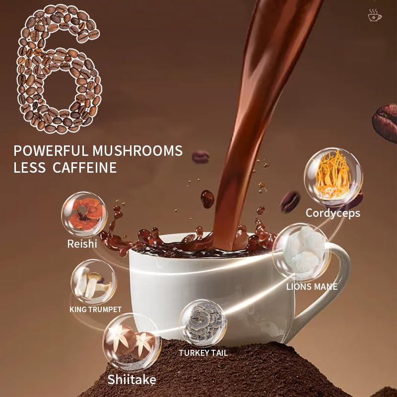 YEGE taza servida vista superior con espuma y efecto energizante