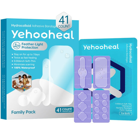 yehooheal paquete frontal mostrando conteo y variedad, práctico para botiquines