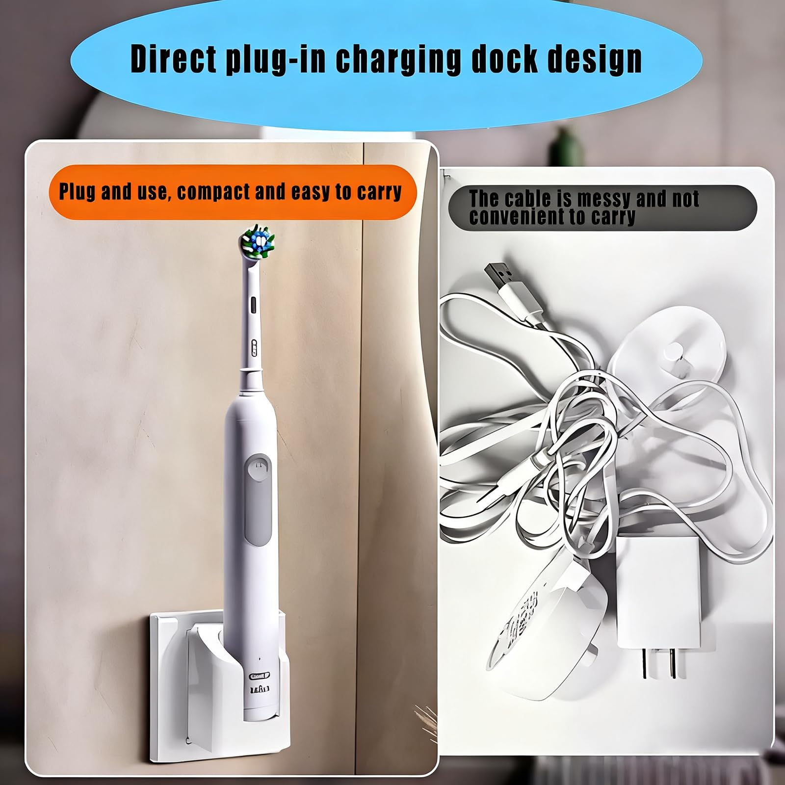 YEPLING cargador en uso con cepillo Oral-B para carga inductiva segura