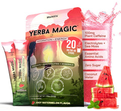 Yerba Magic frente del empaque mostrando 20 sobres y beneficio de conveniencia