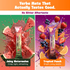 Etiqueta de ingredientes Yerba Magic mostrando electrolitos y taurina