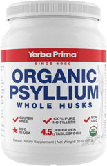 Yerba Prima frente del empaque 20 oz mostrando diseño y beneficio de fibra