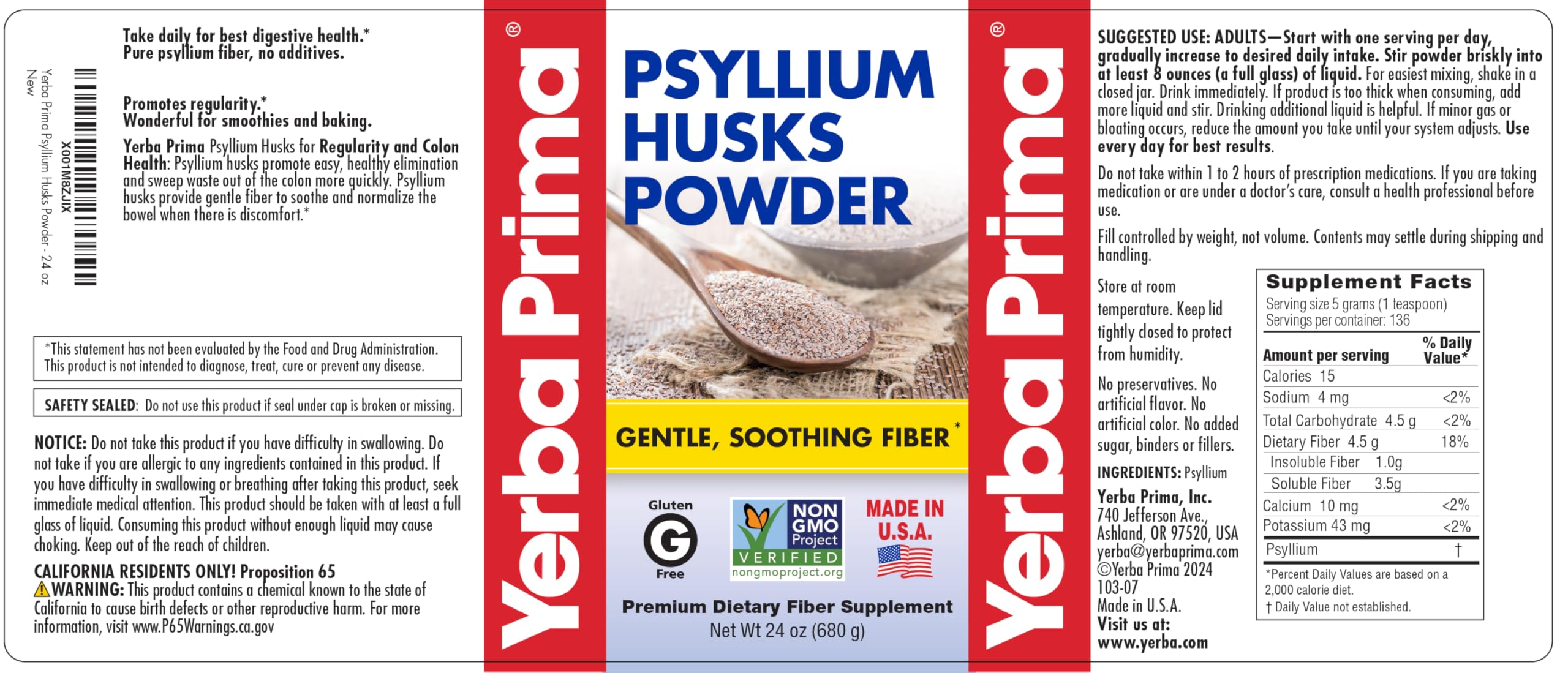 Yerba Prima masa de repostería con psyllium mejorando textura sin gluten