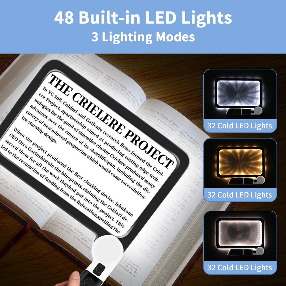 Yerepk lupa con 32 LEDs fríos para lectura con alto contraste