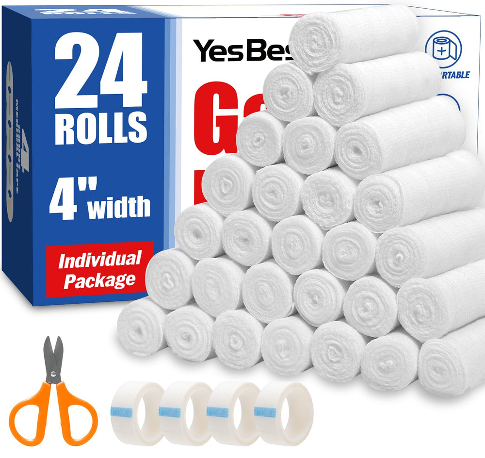 YesBes frente del empaque mostrando 24 rollos y cinta, ideal para emergencias