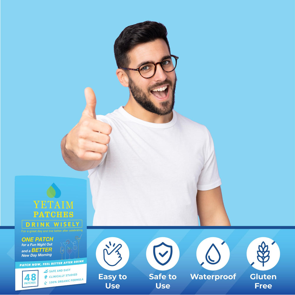 escena de fiesta con persona usando parche YETAIM para seguir activa