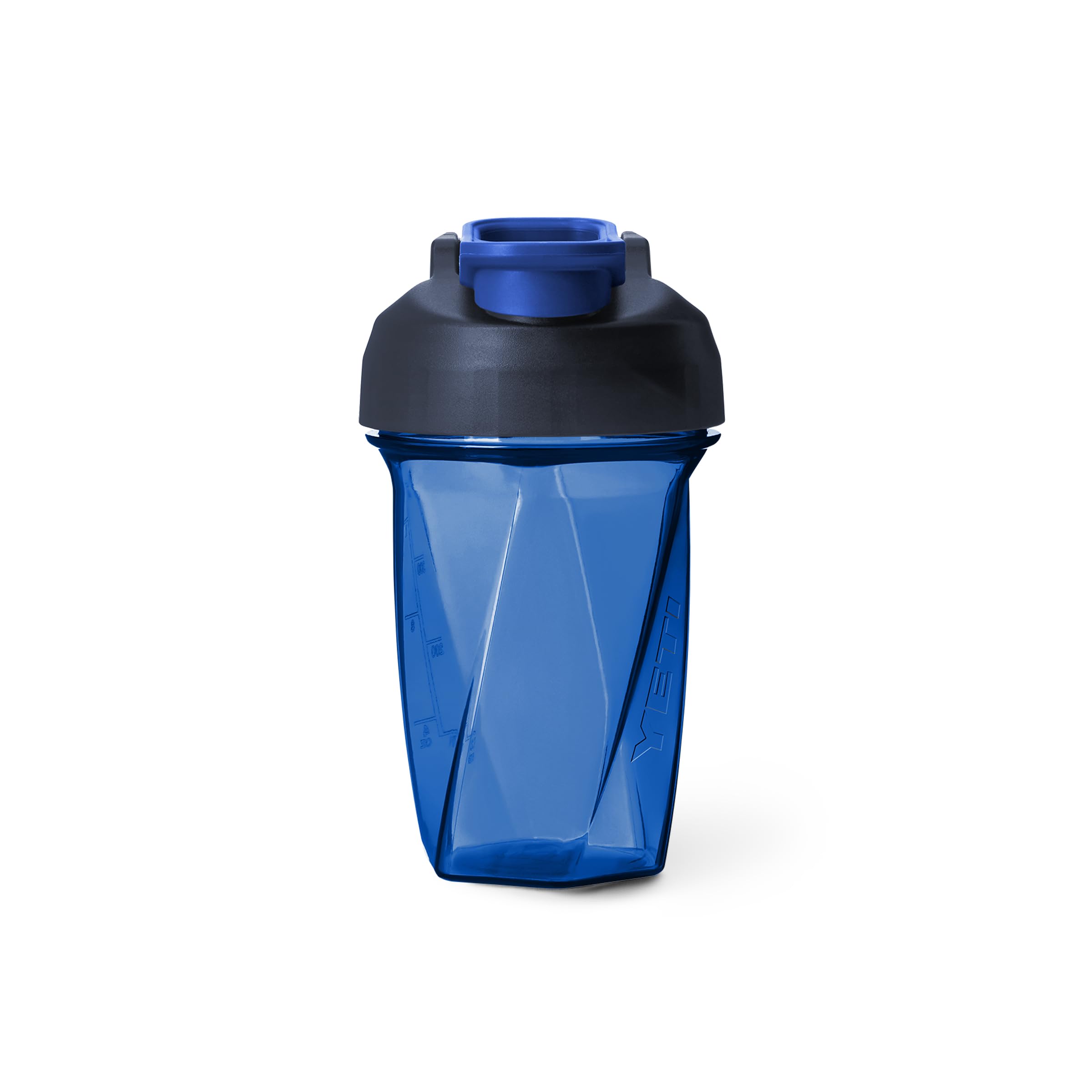 YETI vista frontal del shaker que muestra forma y color Royal Blue, ideal para transporte