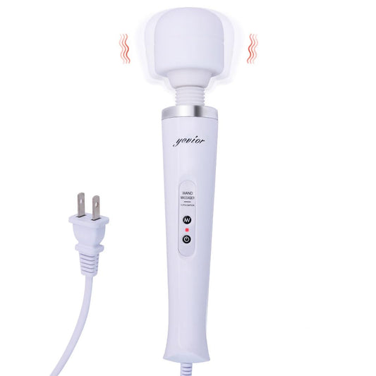 YEVIOR masajeador frontal mostrando diseño ergonómico y potencia