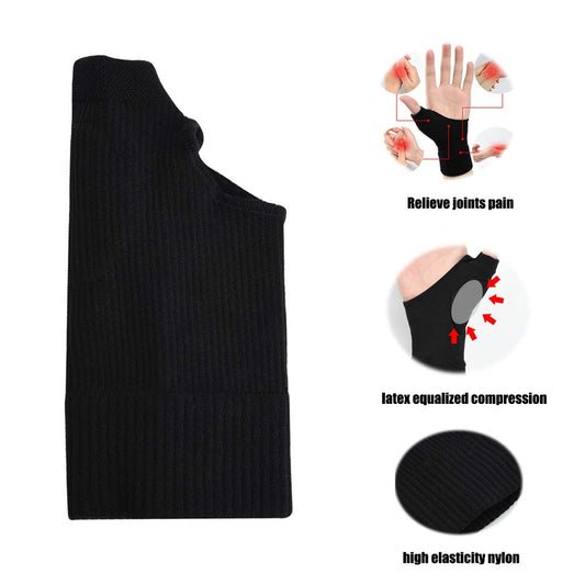 YHOUMEW detalle de la almohadilla de gel protegiendo el pulgar