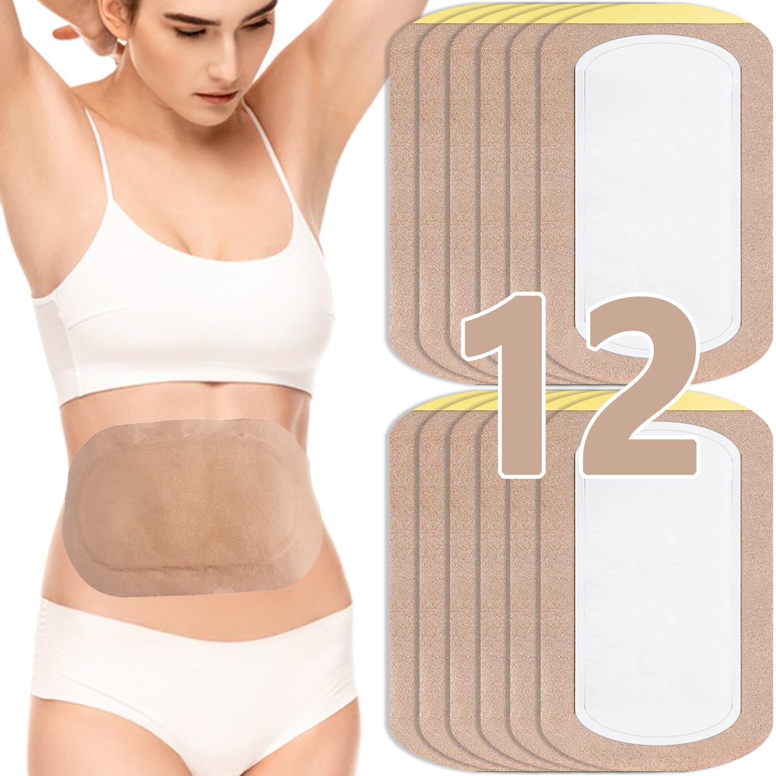 YHOVID pack frontal mostrando 12 parches, fácil almacenamiento y transporte