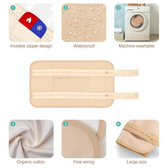 YHOVID detalle de franela interior y laminado PUL resistente a filtraciones