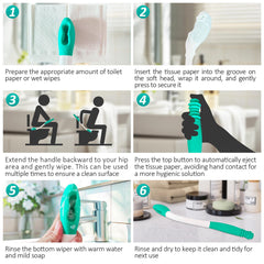 YIFOCUS herramienta en uso en baño facilita higiene sin doblarse