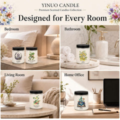 Yinuo Candle primer plano de mecha de algodón, combustión más limpia