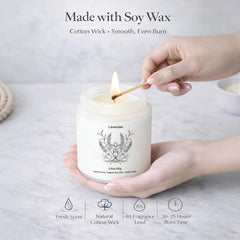 YINUO LIGHT vela encendida en dormitorio creando ambiente cálido y relajante