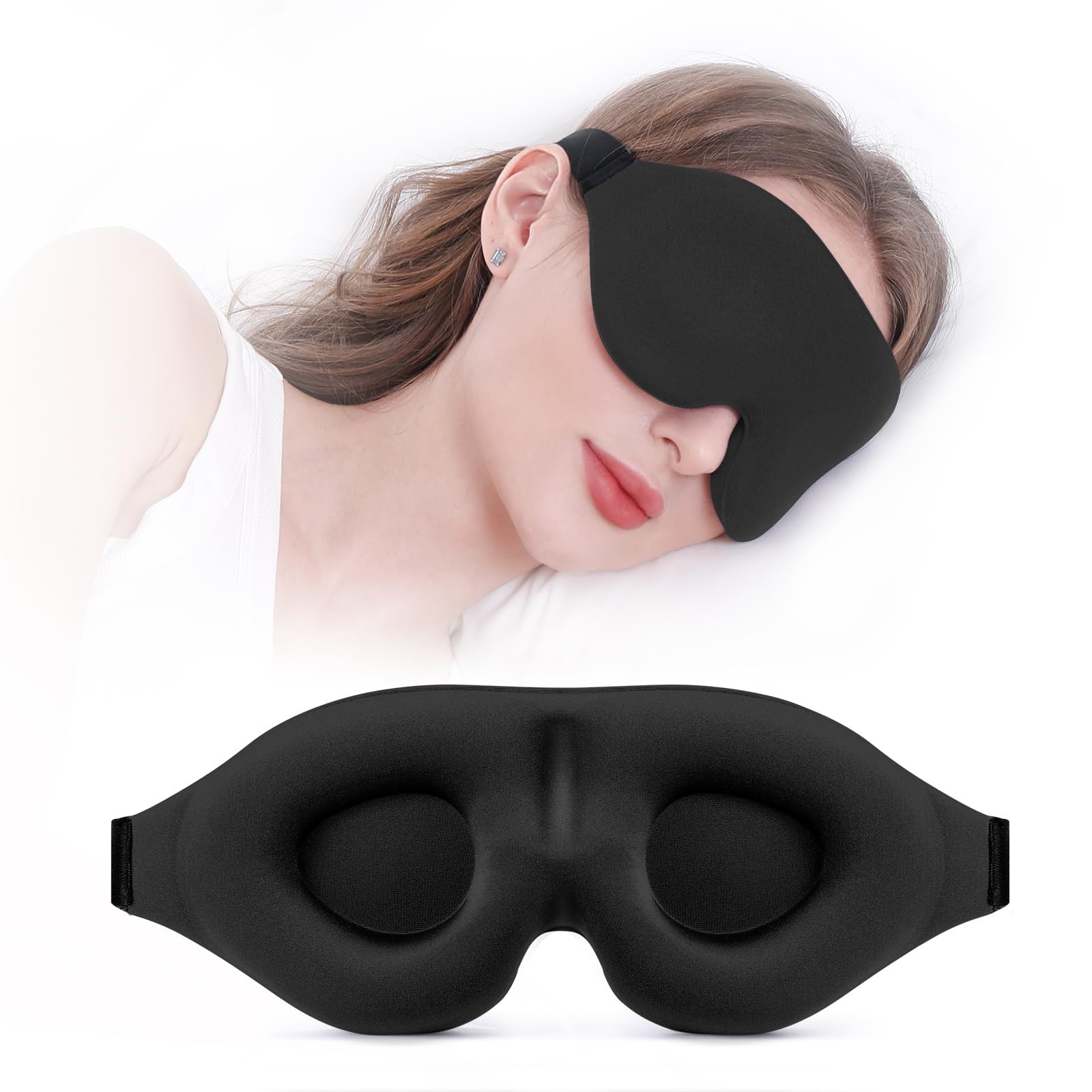 YIVIEW máscara frontal mostrando diseño ergonómico y bloqueo de luz