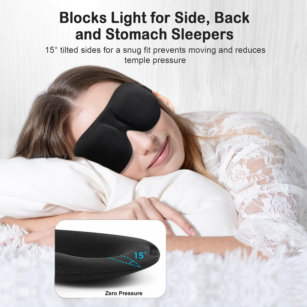 YIVIEW persona durmiendo de lado usando la mascarilla para descanso sin luz