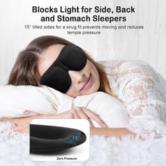 YIVIEW persona durmiendo de lado usando la mascarilla para descanso sin luz