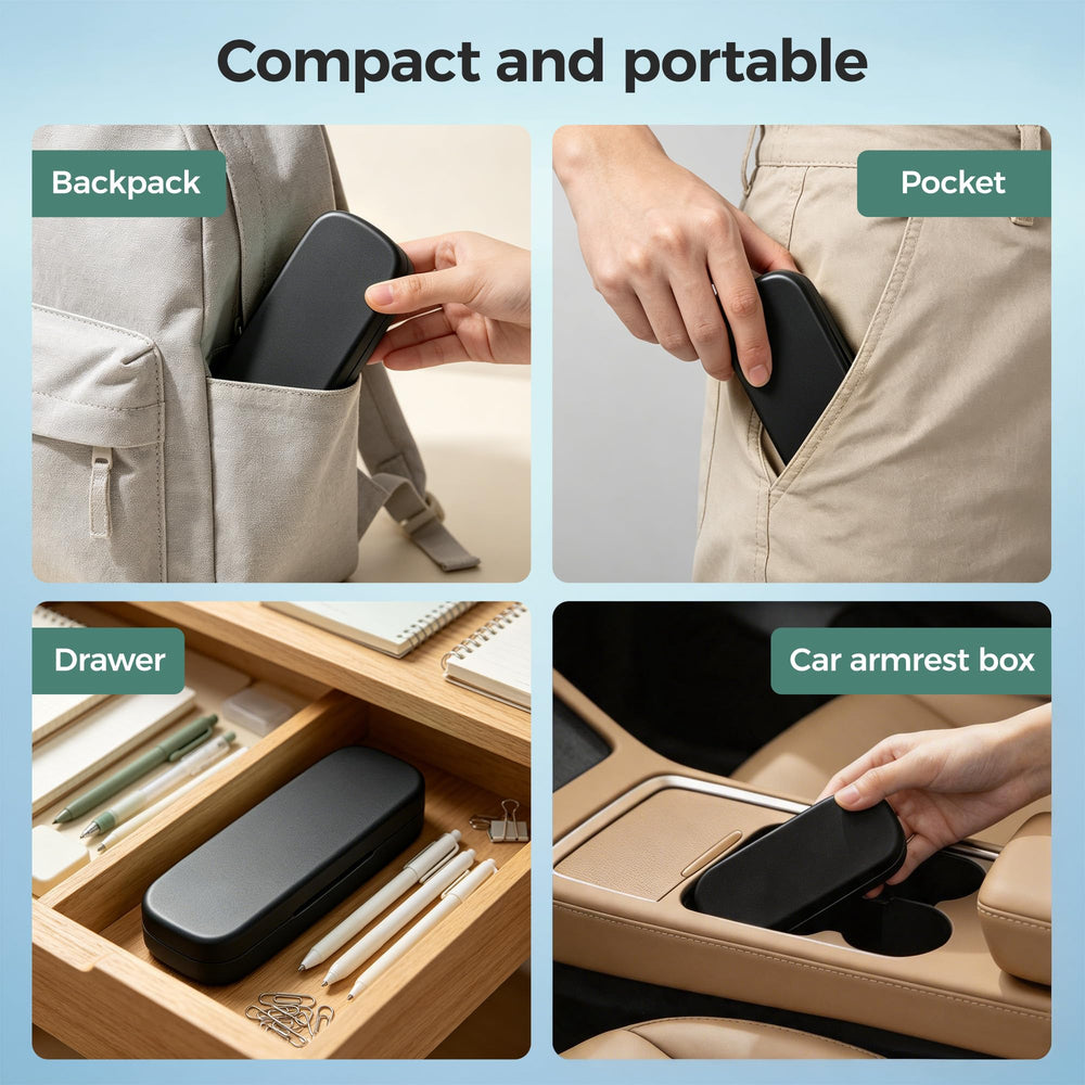 YJOO V2 Pro en mano para comparar tamaño y facilidad de transporte