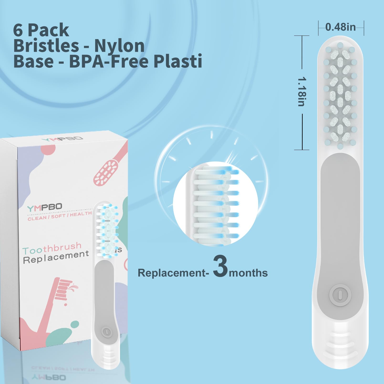YMPBO macro de textura de cerdas, durabilidad y eficacia