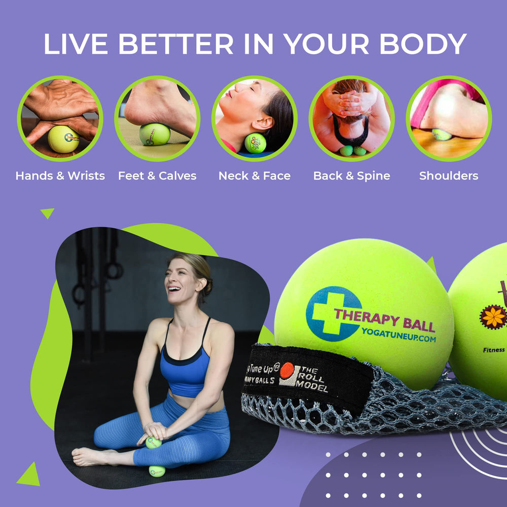 YOGA TUNE UP rodando en planta del pie para recuperación postejercicio