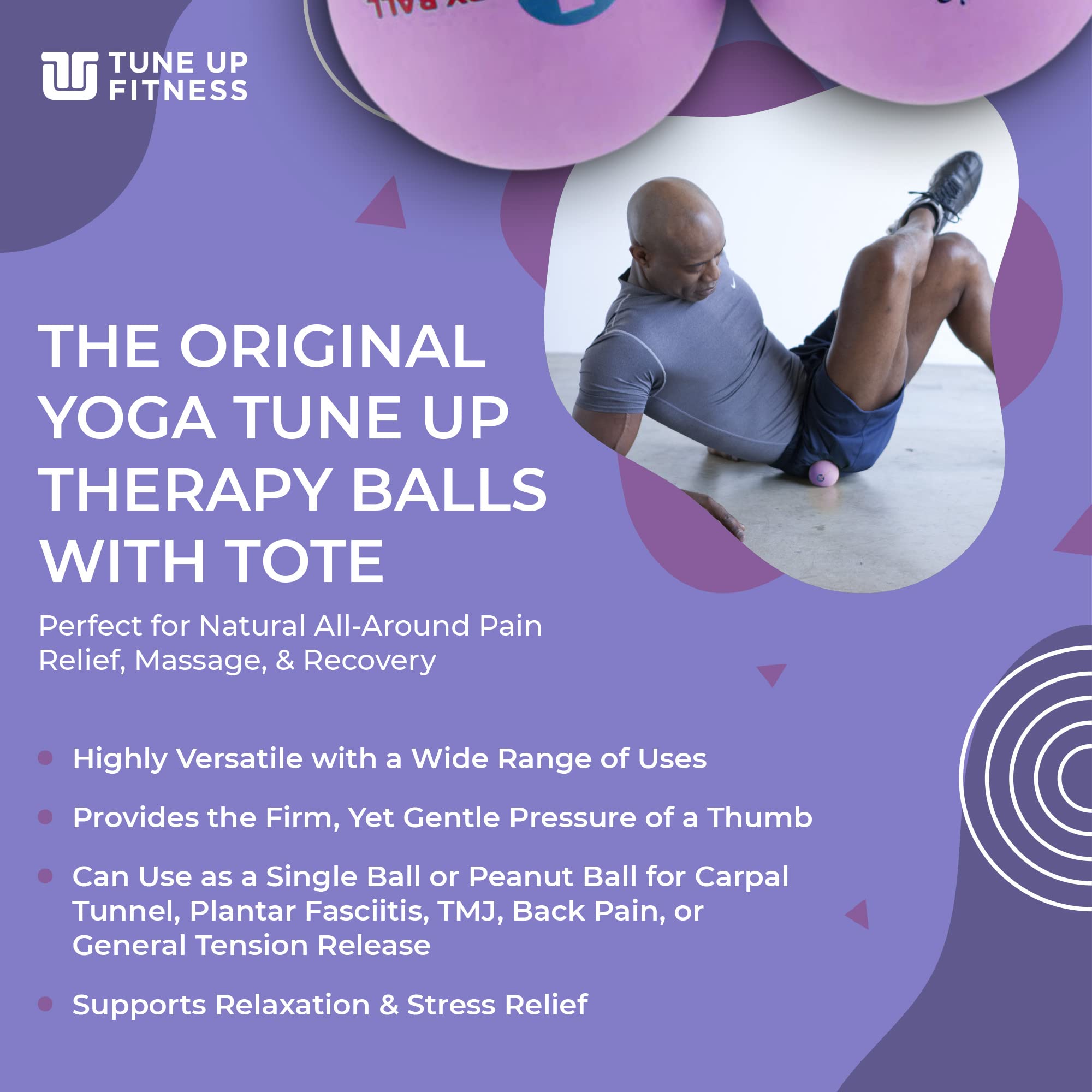 YOGA TUNE UP primer plano de la textura de látex con agarre para mejor control