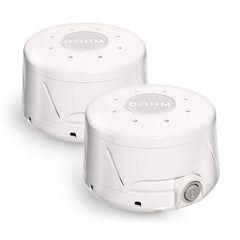 YOGASLEEP Dohm Classic frontal paquete doble mostrando diseño limpio y beneficio de sonido uniforme