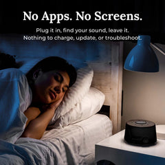 Yogasleep Dohm Classic perfil lateral mostrando construcción duradera y ajuste de tono