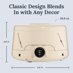 YOGASLEEP Dohm Classic tan comparación de tamaño, portátil y discreto