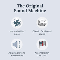 YOGASLEEP Dohm detalle de rejilla acústica que mejora la textura del sonido