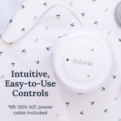 YOGASLEEP Dohm Uno mostrando cable incluido y conexión segura